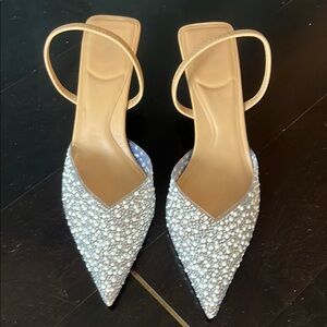 Zara Pearl Embellished Heels